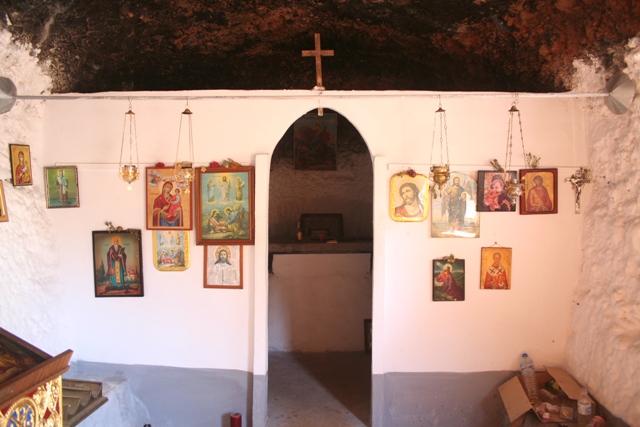 Didyma - The decorated interior of the church built into the rock